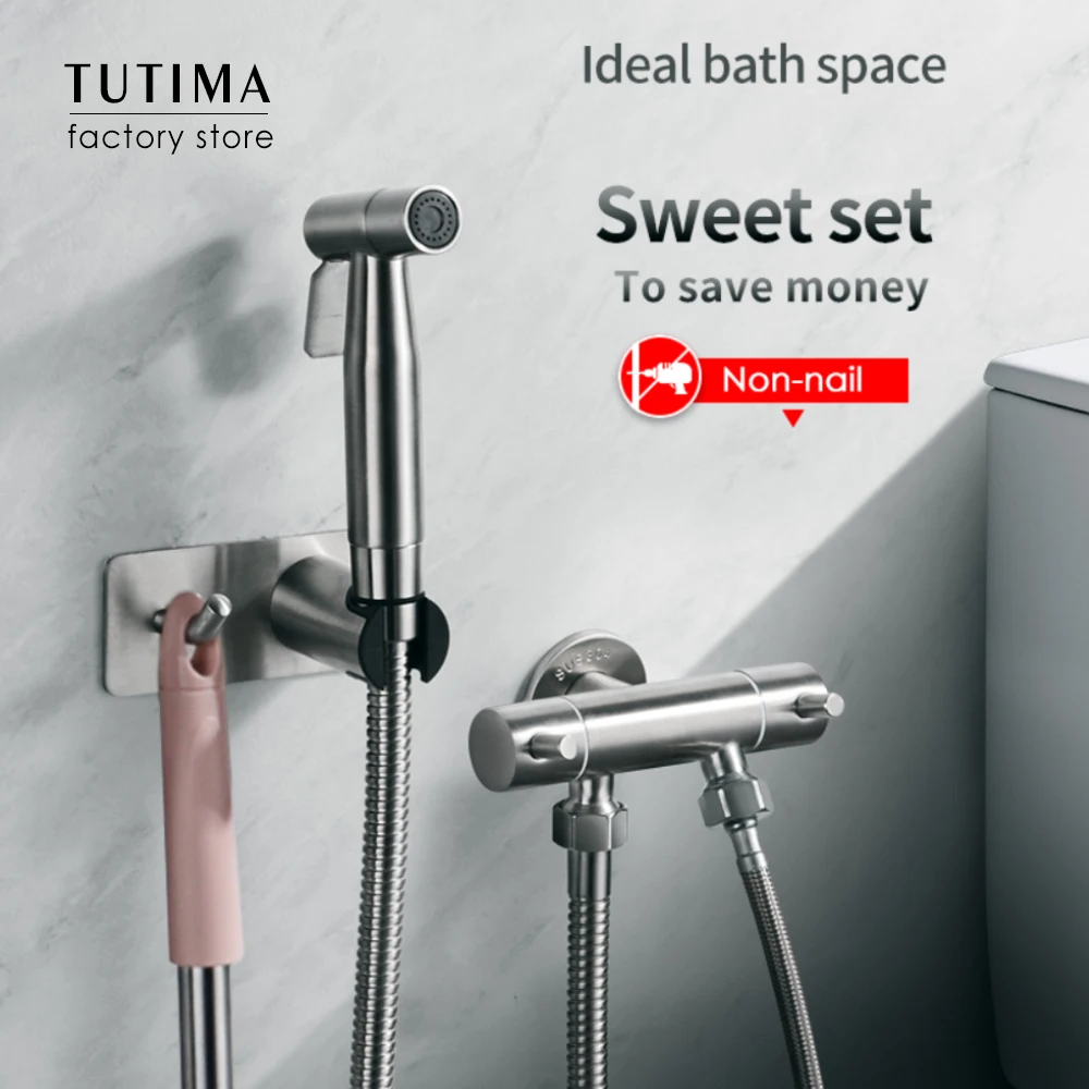 Handheld Bidet Sprayer for Toilet, 2 Water Pressure Option, Spray Attachment with Hose for Feminine Wash, Baby Diaper Cloth Wash