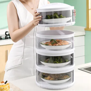 

food cover household dustproof preservation boxes transparent cover food leftovers artifact can unpick and wash