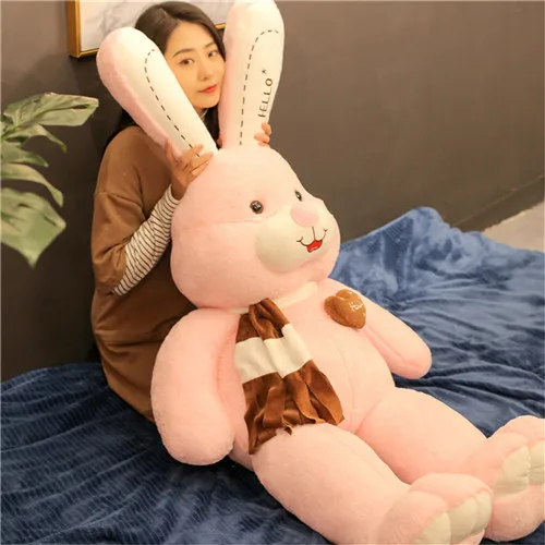 Fancytrader 59'' JUMBO Kawaii Giant Stuffed Rabbit Plush Toy Doll Cute Anime Bunny Hugging Pillow for Girl Gift Decoration 150cm (3)