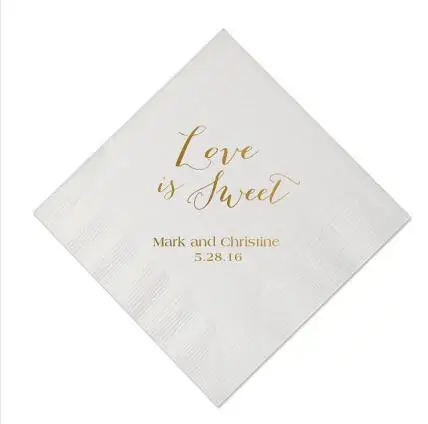 Персонализированные золотые/серебряные печатные салфетки Mr& Mrs имя помолвки вечерние на заказ бар бумажные салфетки на заказ свадебные салфетки 100 шт - Цвет: Type 6