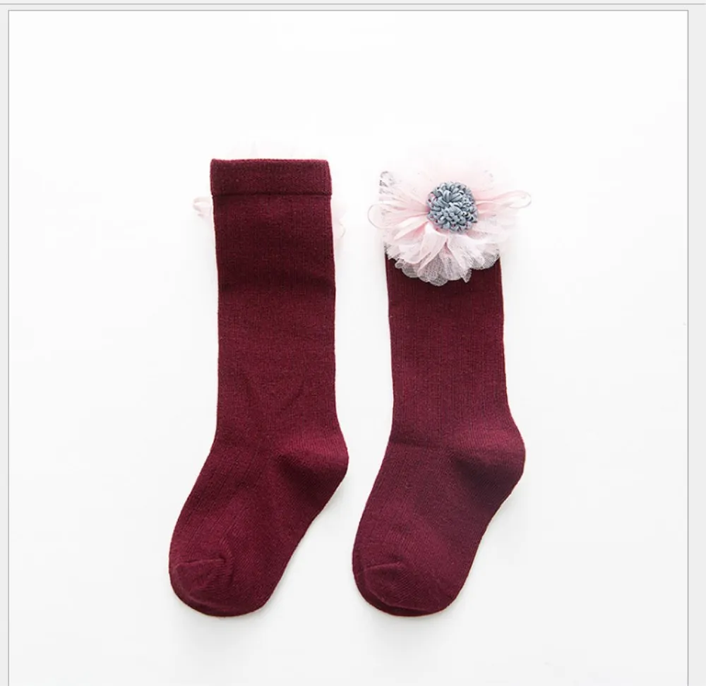 Emmababy Hot Sale Baby Kids Toddlers Knee High Socks Tights Leg Warmer Boy Girl Stockings Six Colors - Цвет: Claret
