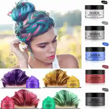 

100g Sevich Hair Coloring Wax Strong And Hold Unisex Hair Wax Black Color Hair Clay Temporary Hair Dye For Hair Styling Wax