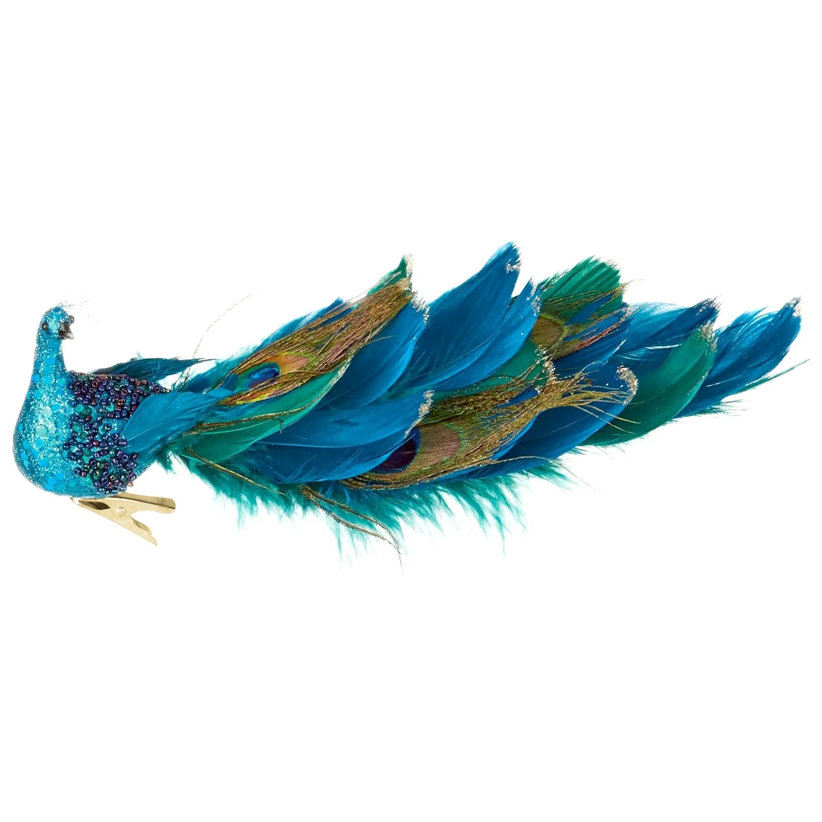 Turquoise Peacock Decor Xmas Tree Hanging Decoration with Clip Craft Faux  Peacock Glittered Bird for Festival Party Accessories - AliExpress