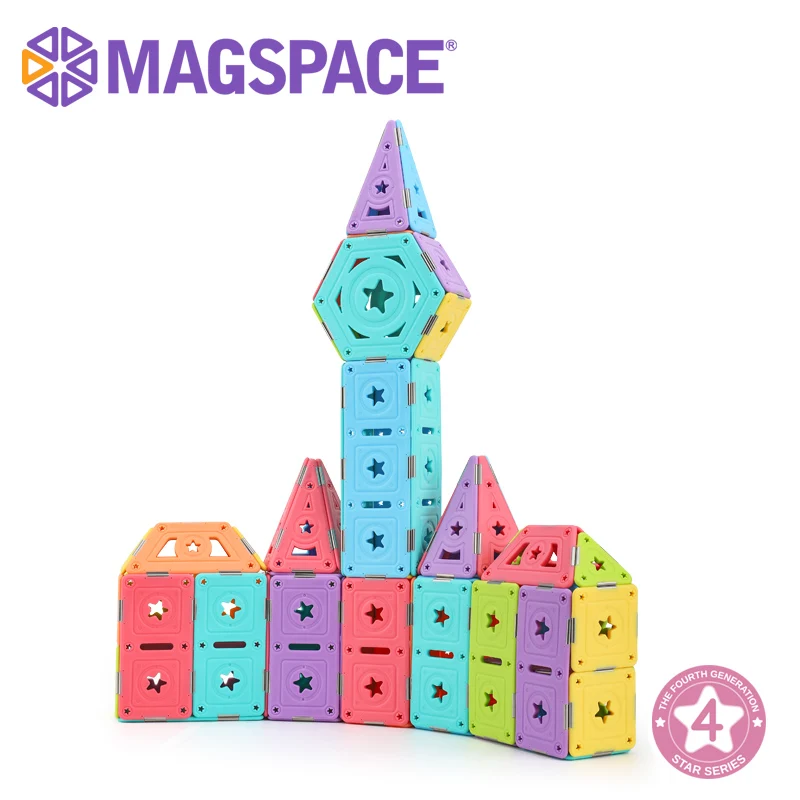 MAGSPACE, новинка 129 шт., магнитные блоки, развивающие строительные игрушки, Строительный набор, магнитный дизайнерский набор для детей, Подарочная Магнитная игрушка