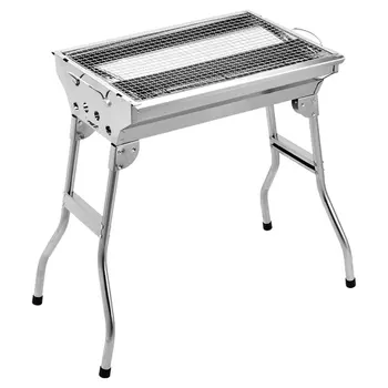 

Stainless Steel Charcoal Grill Barbecue Tool Portable Free Installation Handle Folding BBQ Cooking Grid For Park