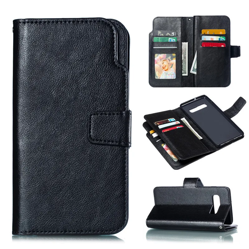 Coque A40 A50 A70 A30 Note 8 9 S105G пары Простой раскладной чехол для Samsung Galaxy S8 S9 S10 плюс M10 M20 S7 края для карт из искусственной кожи Funda