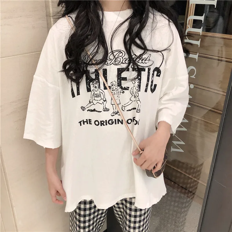 Женская футболка, обычные повседневные топы с принтом, Прямая поставка, винтажная Корейская одежда, странные вещи, друзья, camisas harajuku kpop