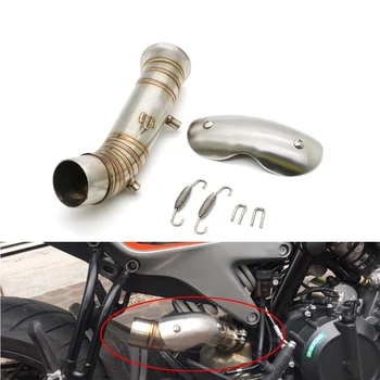 

Motorcycle Exhaust Muffler Middle Link Pipe With Heat Shield Mounting Accessories For KTM Duke 790 Duke790 2018-2019