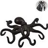 Hook up Octopus Hook/Coat Hook Antique Decorative Wall Hanging, Cast Iron 10 inch Key Ring Wall Decoration, with 6 Tentacles. 4
