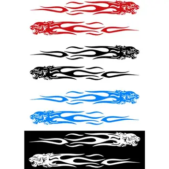 

2020 New 2pcs Tiger Flame Totem Car Decals Stickers Reflective 24cm Motorcycles Sticker