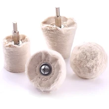 4pcs/sets Polishing Buffing Pad Mops Wheel Shank Cone Tapered Rotary For Manifold Aluminum Stainless Steel Chrome Color White