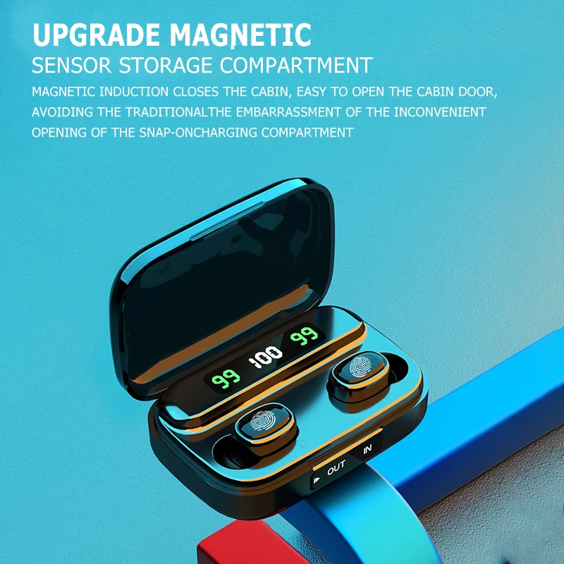 TWS-209 Bluetooth 5.2 Wireless Earphones Headphone Touch Control Earphones Stereo Sport Headset LED Display Gaming Auriculare