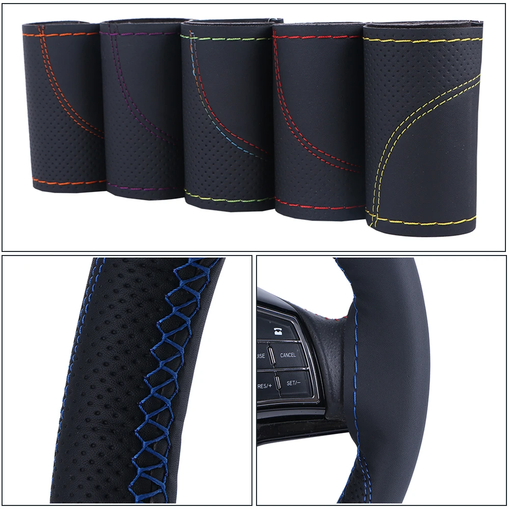 DIY Car Steering Wheel Cover Universal 38cm Braiding Cover For Steering Wheel Breathable And Non-slip Auto Case steering wheel cover