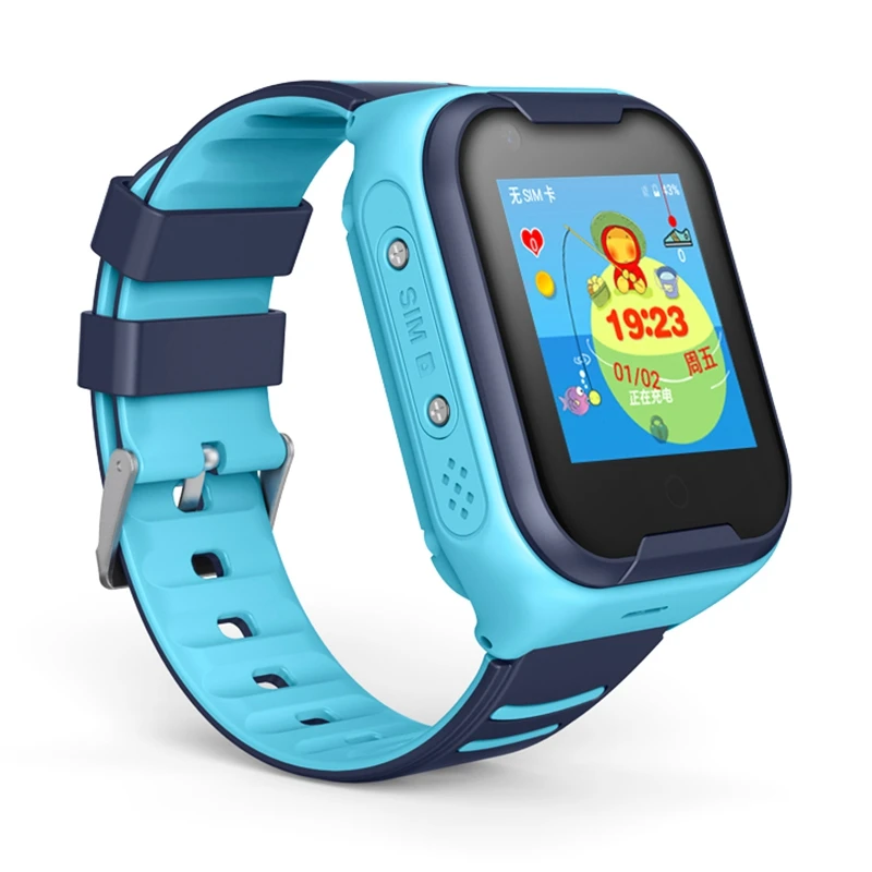 

4G A36E Smart Kids Watch Waterproof IPX7 Wifi GPS Video Call Monitor Tracker Clock Students Wristwatch Kids Children Blue