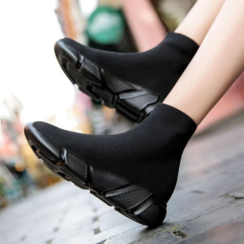 Black Trainers Women Size 8 | Black Shoes Trainers Women | Slip Trainers  Black - Women - Aliexpress