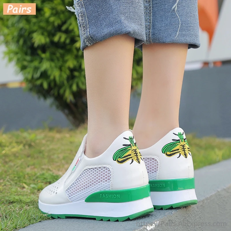Zapatos de novedad de verano 2019, ahuecados de amor, zapatos de plataforma con abertura de zapatos blancos sin cordones|Zapatos vulcanizados de mujer| - AliExpress