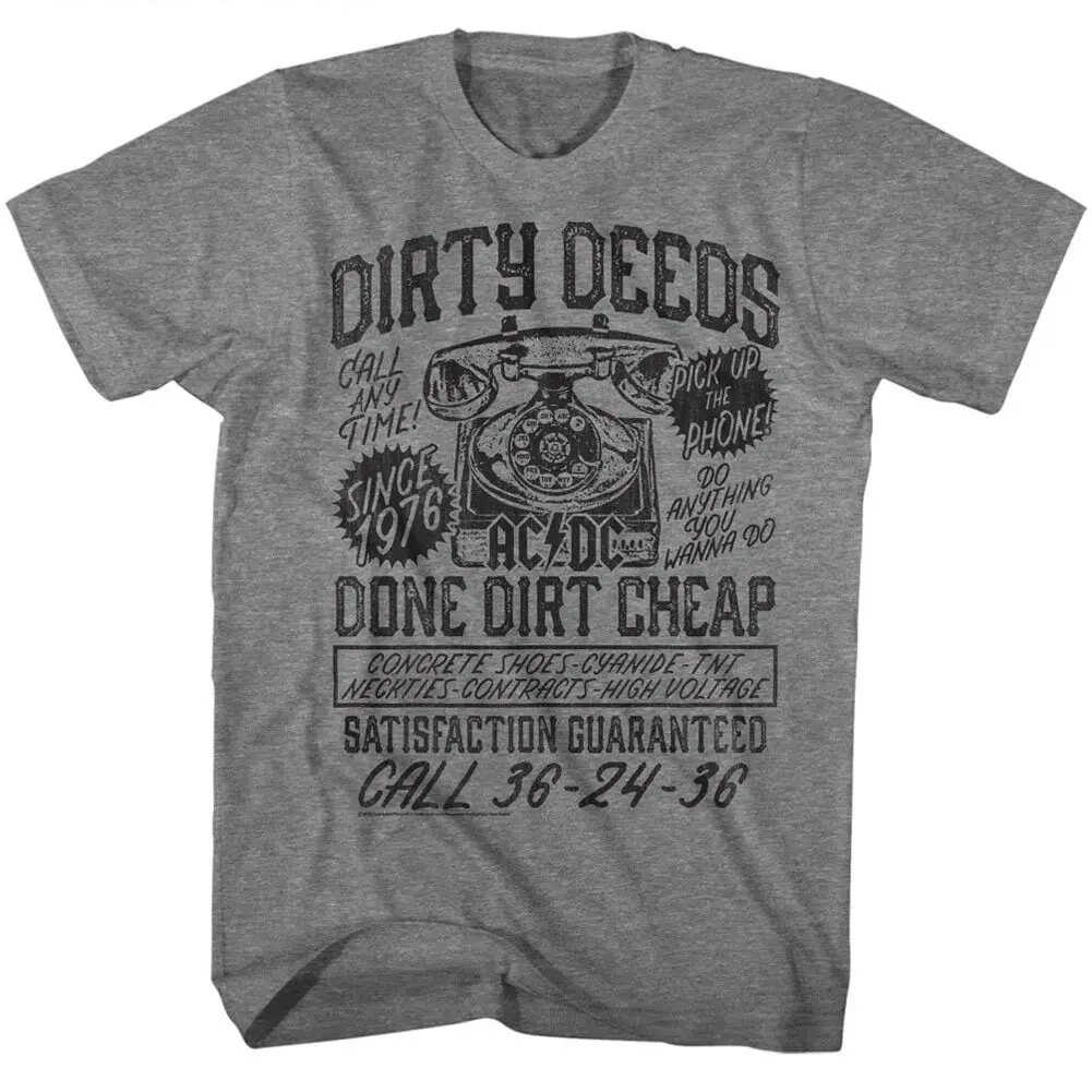 AC/DC Dirty Deeds Done Dirt Cheap Adult T Shirt Heavy Metal Music