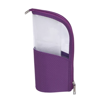 

1 Pc Stand Cosmetic Bag For Women Clear Zipper Makeup Bag Travel Female Makeup Brush Holder Organizer Toiletry Bag Multifunction