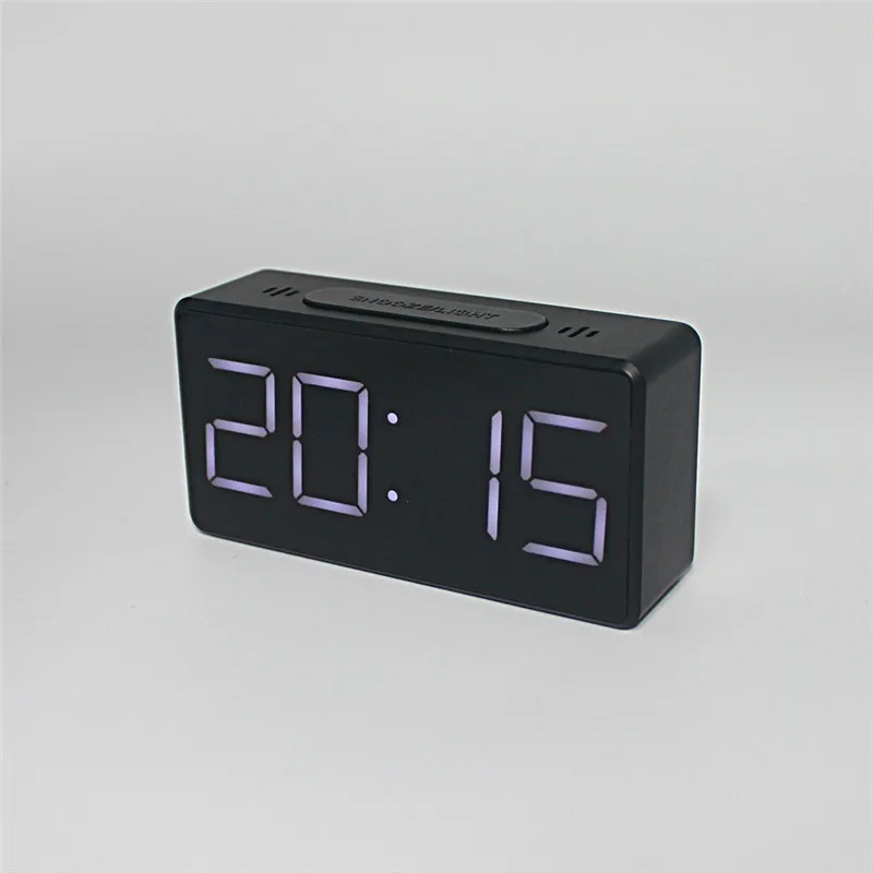 Цифровой зеркальный светодиодный дисплей будильник электронные часы с температурным календарем Настольный Будильник usb зарядка студенческие настольные часы