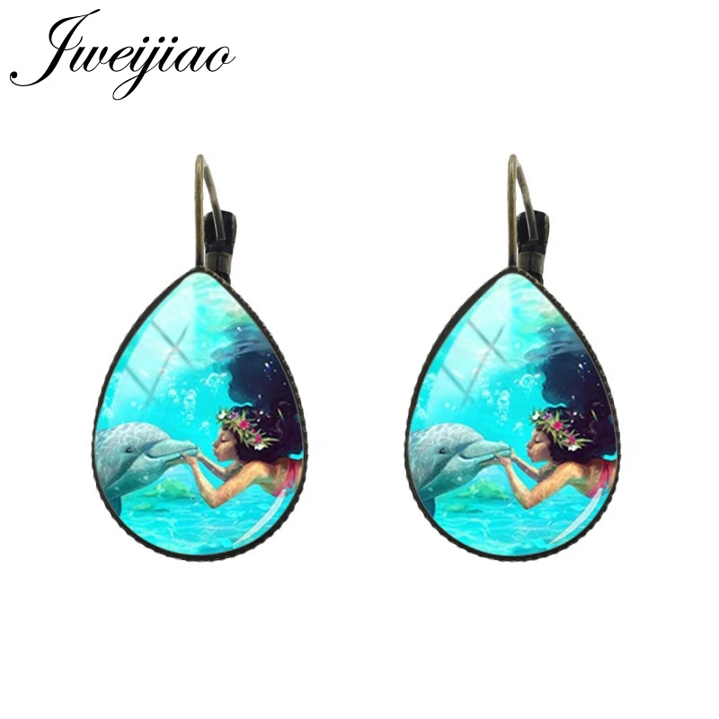 CT01 3 JWEIJIAO Cartoon Princess Adventure Earrings Tear water-drop Ear Clip Earrings Glass photo children jewelry girls gift CT01 - Окраска металла: CT01 3