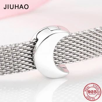 

High quality 925 Sterling Silver Goodnight Charm Clip Moon bead Fit Original reflection Charm Bracelet women Jewelry Gift