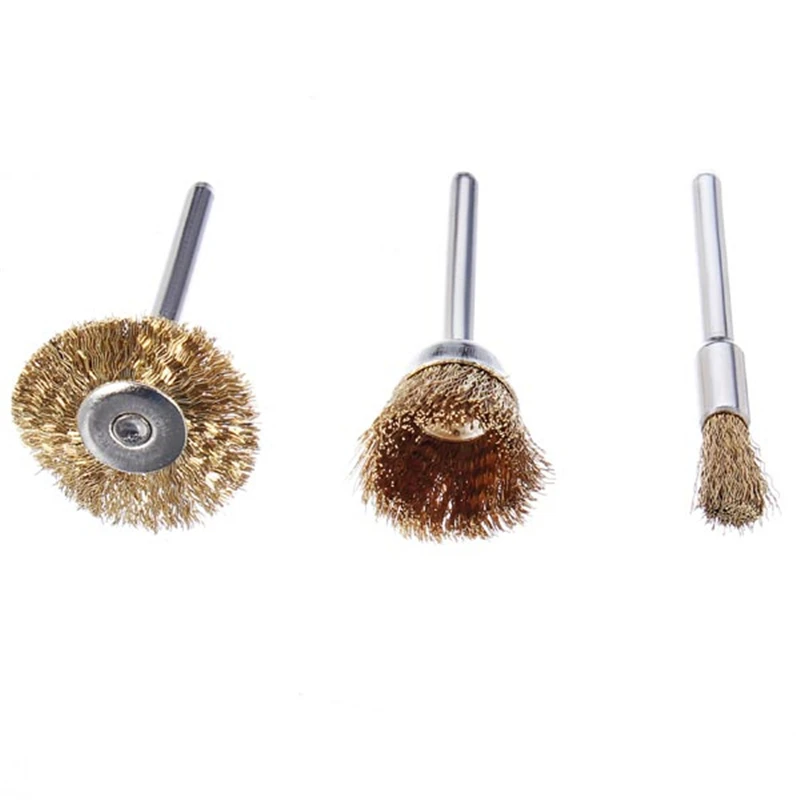 

3pcs/set Wire Brass Brush Brushes Wheel Polishing Dremel Accessories for Rotary Tools