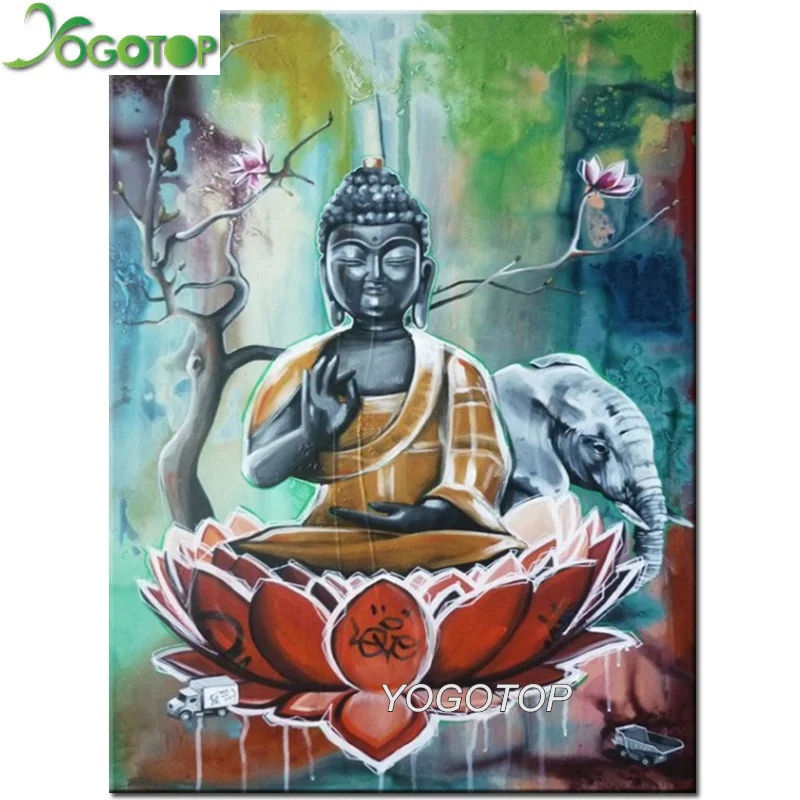 5d Diamond Embroidery religion Lotus Buddha Full square/Round diy Painting Cross Stitch Mosaic Crafts Elephant YY1454 | Дом и сад