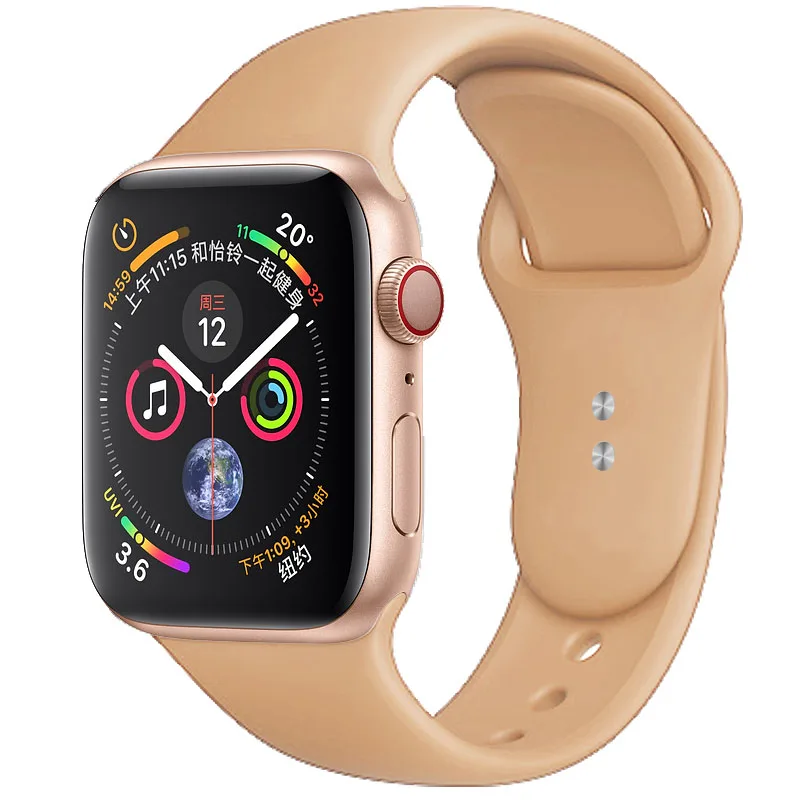 Walnut Силиконовый ремешок для Apple watch band 4 3 44 мм 40 мм iwatch band correa 42 мм 38 мм браслет для Apple watch 4 3 2 аксессуары - Цвет ремешка: Walnut