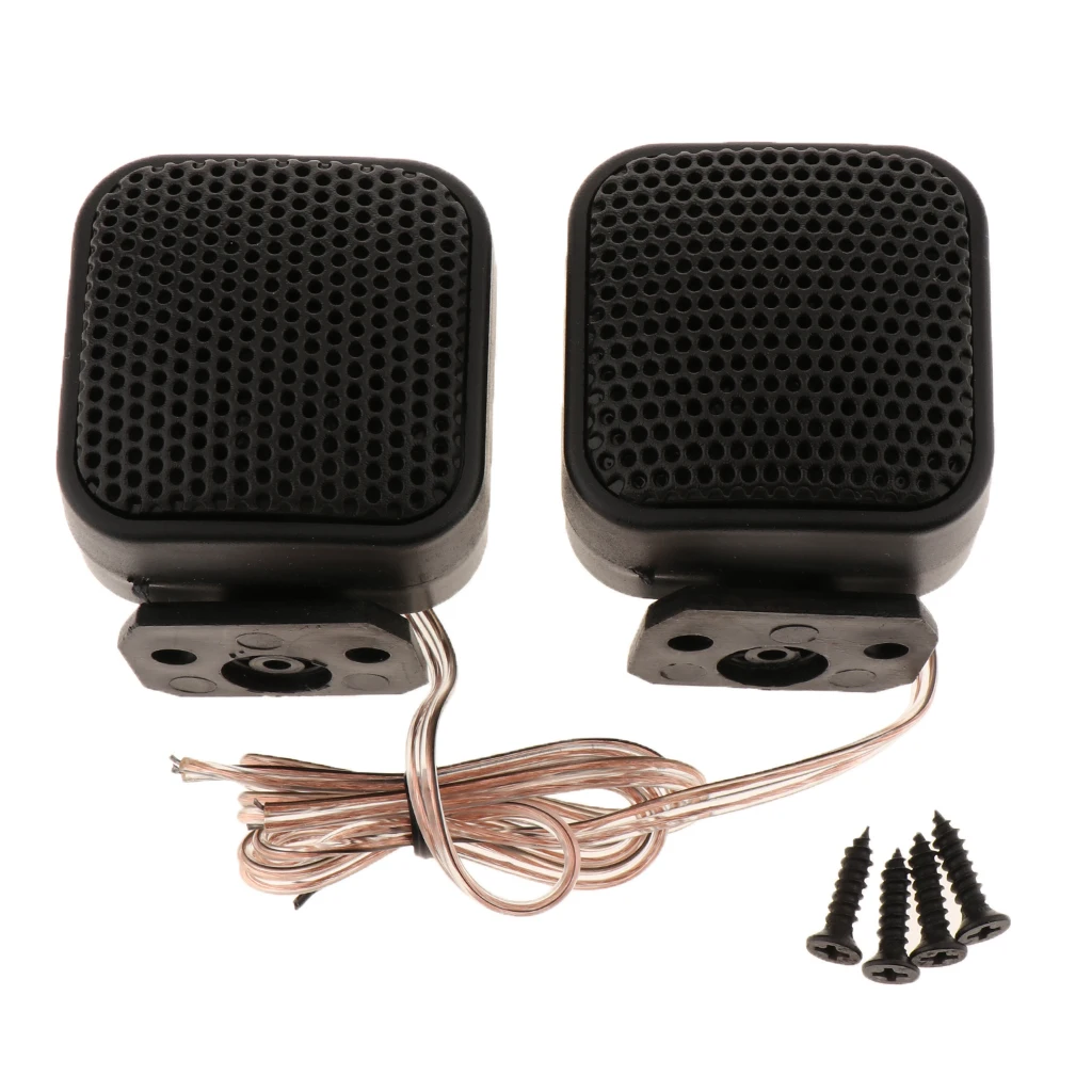 2 Pack Car Silk Square Tweeters Car Audio Speakers Treble Stereo Audio Loudspeaker, 4ohms Low Impedance and Max. 500W Power