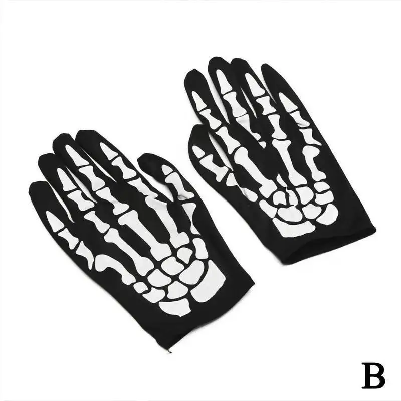 Halloween Skeleton Gloves Skull Face Mask Scarf Set Unisex Scary Ghost Paw Gloves Bleeding Cosplay Halloween Party Decoration 