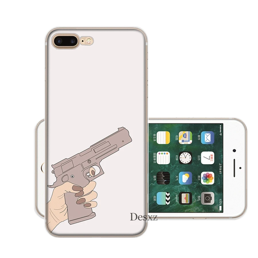Мобильный чехол для телефона для iPhone Apple XR X XS Max 6 6s 7 8 P Lus 5 5S SE оболочка пистолет защита Мода - Цвет: H8