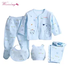 WEIXINBUY/комплект одежды для маленьких мальчиков и девочек, 5 шт./компл., комплект одежды для новорожденных, Брендовое мягкое нижнее белье из хлопка с героями мультфильмов для детей 0-3 месяцев