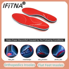 iFitna Memory Foam Arch Support Orthotics Insoles, Flat Feet Orthopedics Insoles Ease Foot Pain for Men Women Sneaker Running