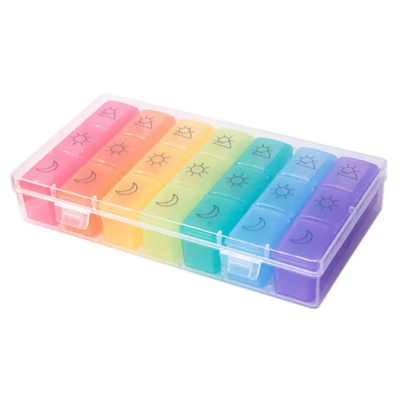 Weekly Tablet Pill Box Holder 7 Days 21 Grid Medicine Storage Organizer Case