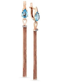 

Magic Stones earrings with Topaz and cubic zirconia in red gold