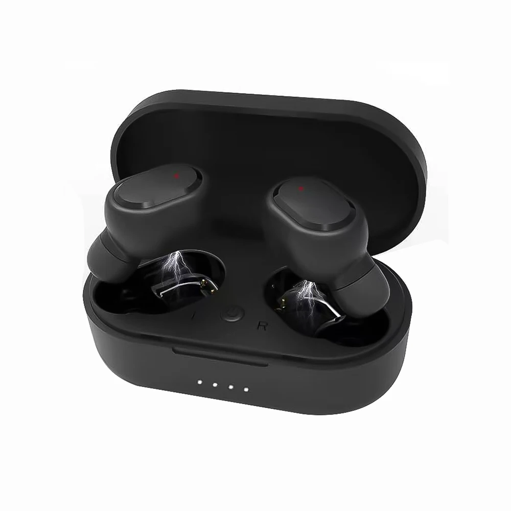 M1 HIFI TWS Bluetooth наушники IPX6 водонепроницаемые V5.0 наушники беспроводные наушники для Android IOS с зарядным устройством 350 мАч - Цвет: Черный
