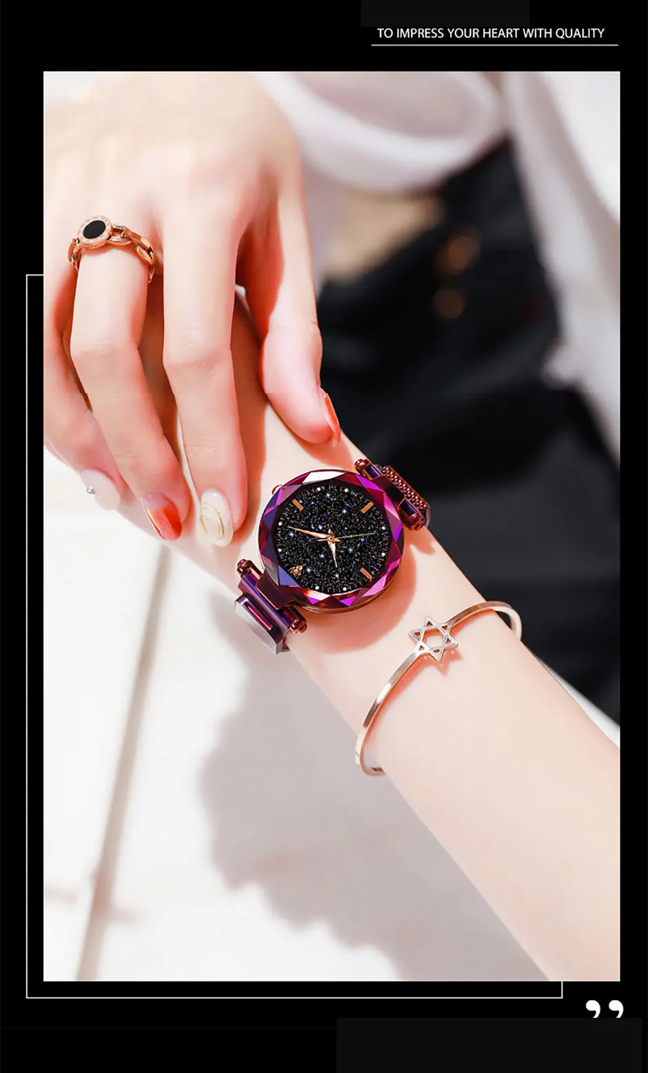 Роскошные женские магнитные часы, женские часы звездного неба, модный браслет, кварцевые наручные часы, Relogio Feminino Zegarek Damski