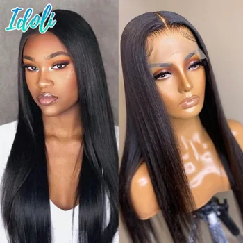 

Straight Lace Front Human Hair Wigs 13x4 Pre Plucked Lace Frontal Wigs Remy Peruvian Human Hair Lace Wigs Natural Color