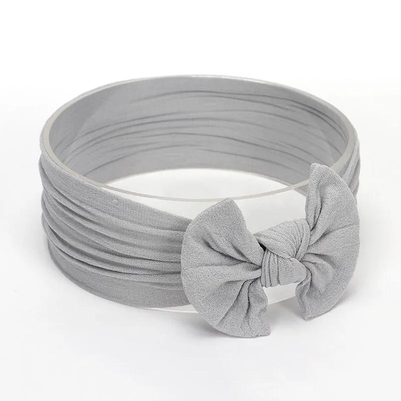 Elegant Big Bow Baby Headband - Solid Color Elastic Hair Accessory