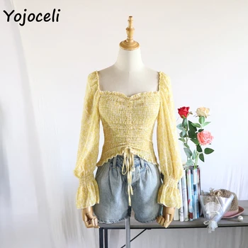 

Yojoceli off shoulder floral print blouses shirt women long sleeve ruffle print blouses tops