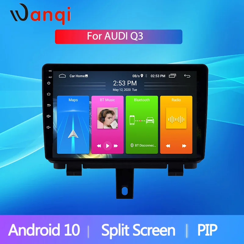 Wanqi 9 &quotстерео Android 10 GPS навигация автомобильное радио для AUDI Q3 2013 2014 2017