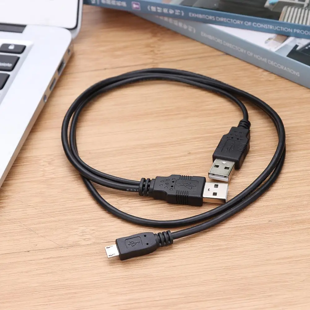 Двойной USB 2 0 Тип A кабель в 1 Micro B Дата шнур для 5 дюймового мобильного жесткого