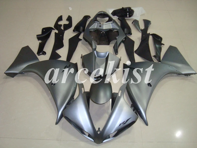 Литья под давлением ABS Обтекатели комплект подходит для YAMAHA YZF-R1 2009 2010 2011 2012 2013 09, 10, 11, 12, 13, 14, тело в сером цвете