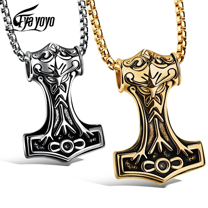 EyeYoYo Тор ожерелье молоток MJOLNIR норвежский викинг Бог кулон Тора мифологии новый