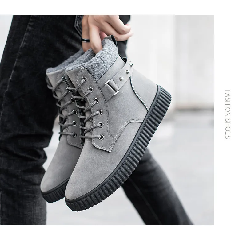 Winter new Martin boots warm plus velvet cotton boots high to help the tube snow boots trend thickened wild cotton shoes