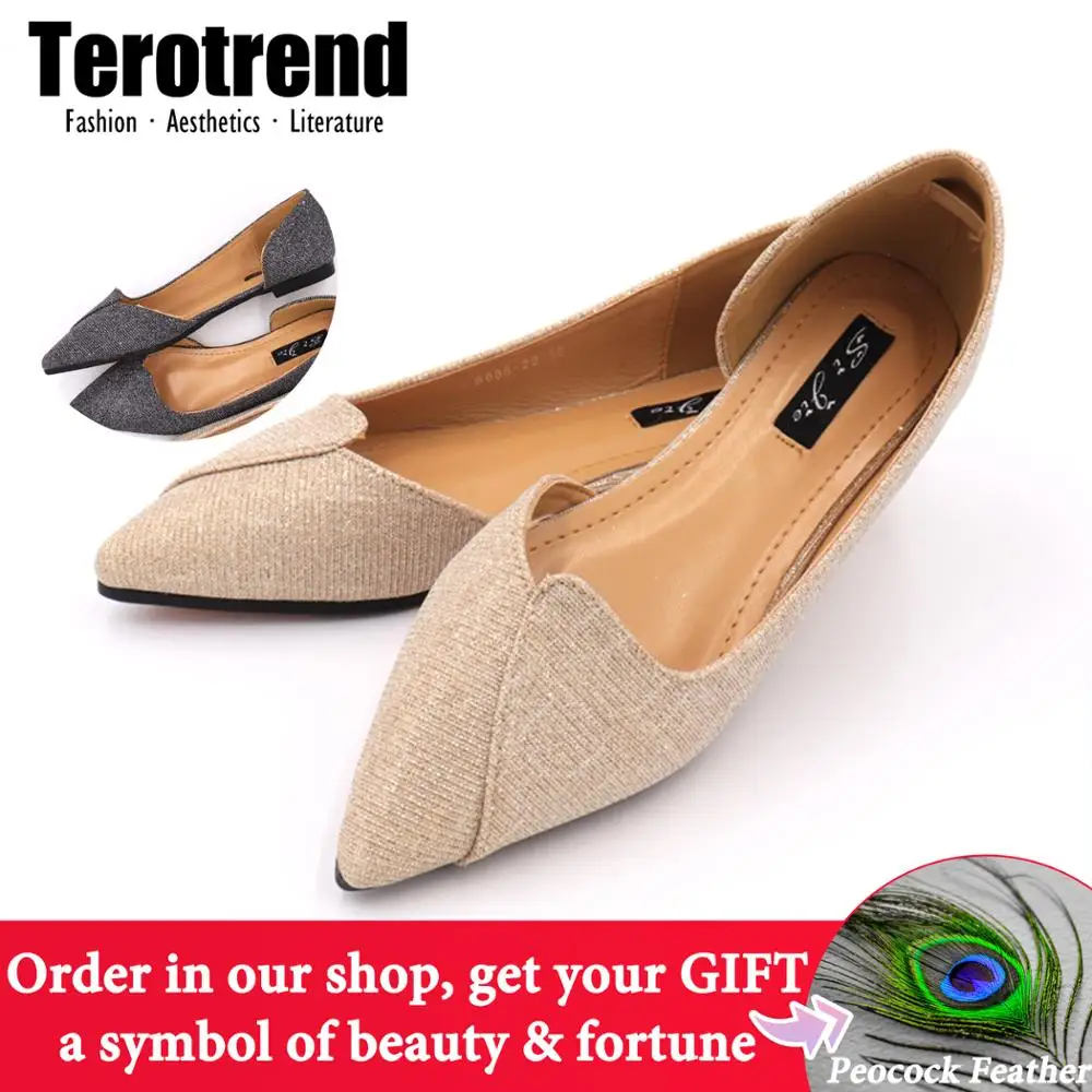 Khaki Flats Sandals Gray Pointed Toe Flats Crystal Side Opening Matte Slip On Flats Dress Ballet Flats Sandals Dress Casual 2019