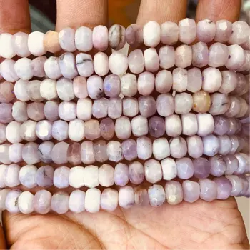 

Discount Item! 32strings Natural Kunzite stone Beads Faceted Roundel Beads For jewelry DIY 15.5"/string
