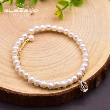 

GLSEEVO Natural Fresh Water Pearl Multi-layer Bangle&Bracelet For Engagement Women Girl Enthic Irregular Handmade Jewelry GB0214