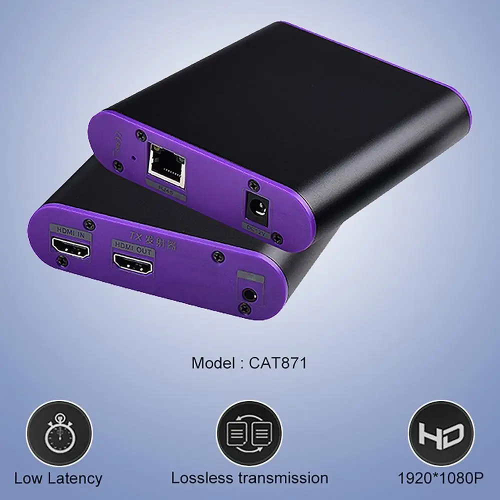 

Cat871 120m/396ft 1080p 60Hz HDMI Transmitter Receiver Extender Ethernet Over cat5e/6/7 For Deep color 3D EDID Dobly DTS