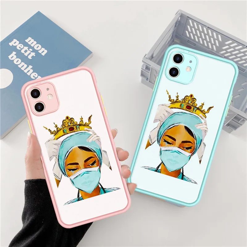 Роскошный чехол для медсестер и врачей Iphone 7 8 Plus Королевский Матовый Бампер ТПУ